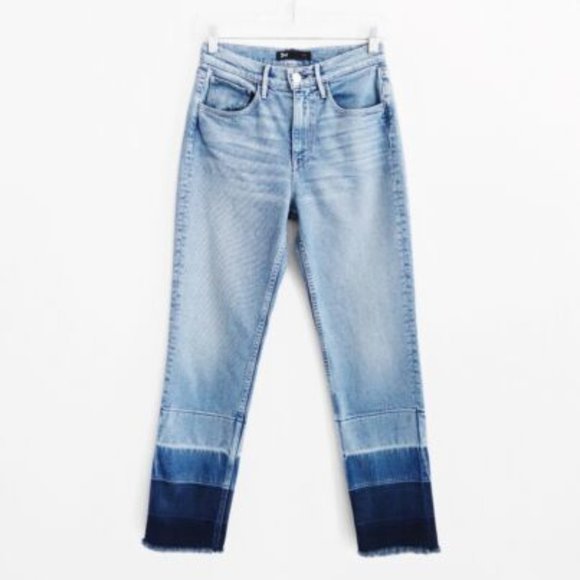 3x1 NYC Denim High Rise Ombre Raw Hem Cropped Straight Leg Jeans | Size XS - Picture 1 of 12